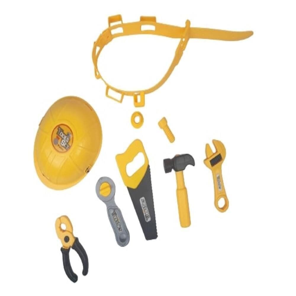 Kit Completo Ferramentas Infantil  Brinquedo Com Acessorios Cinto Capacetechaves Alicate