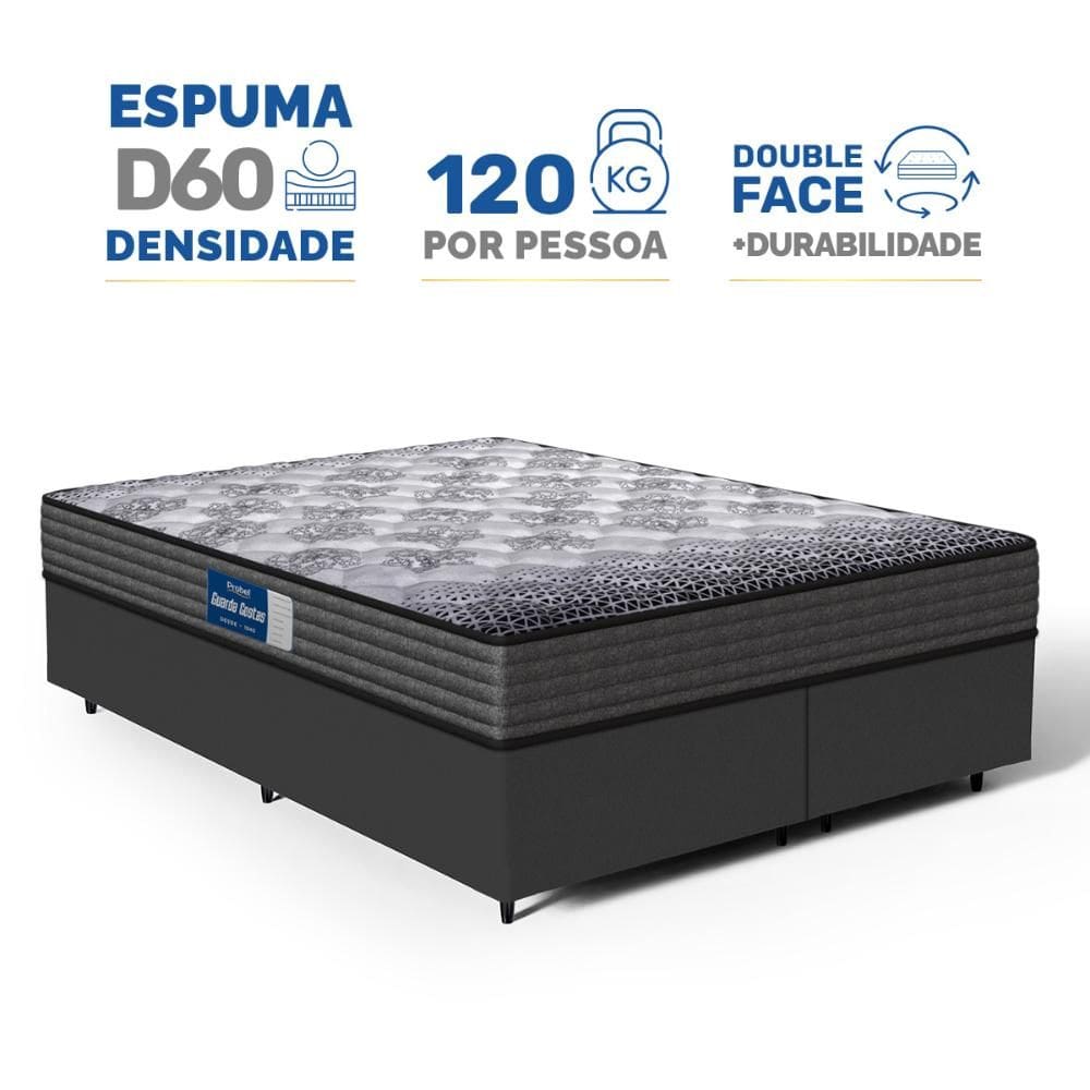 Cama Box com Colchão de Espuma D60 Double Face Guarda Costas Comfort Force Probel Queen 158cm