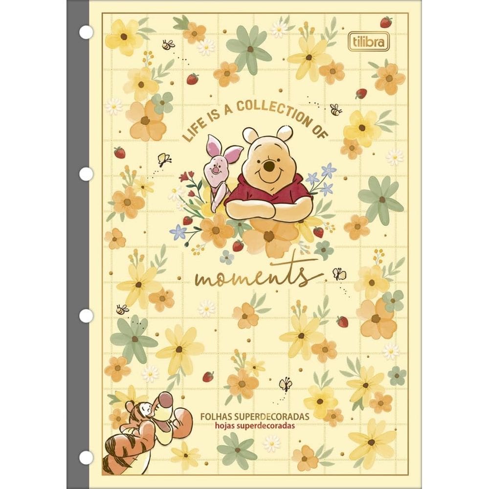 Refil Caderno Argolado Pooh Universitário 80 Folhas Tilibra 7487