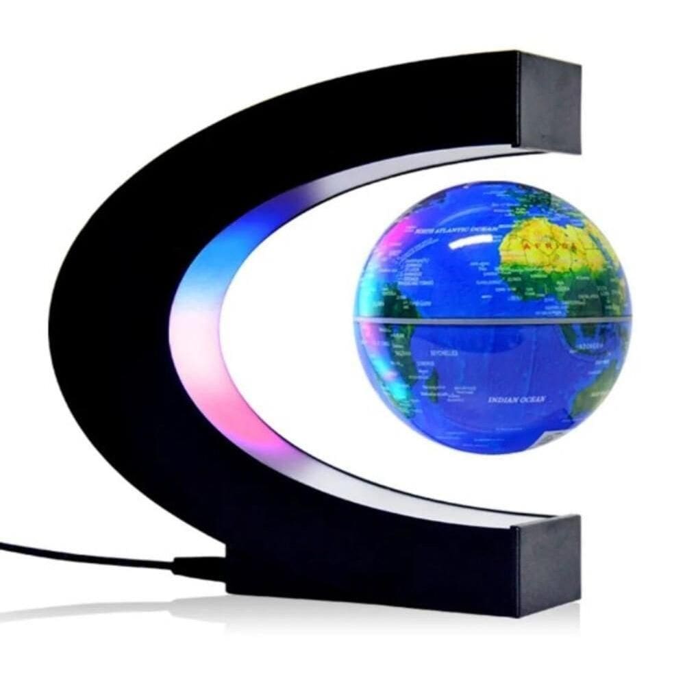 Globo Terrestre Led Magnetico Giratorio Flutuante Levitacao Anti Gravidade Luminaria Com Base