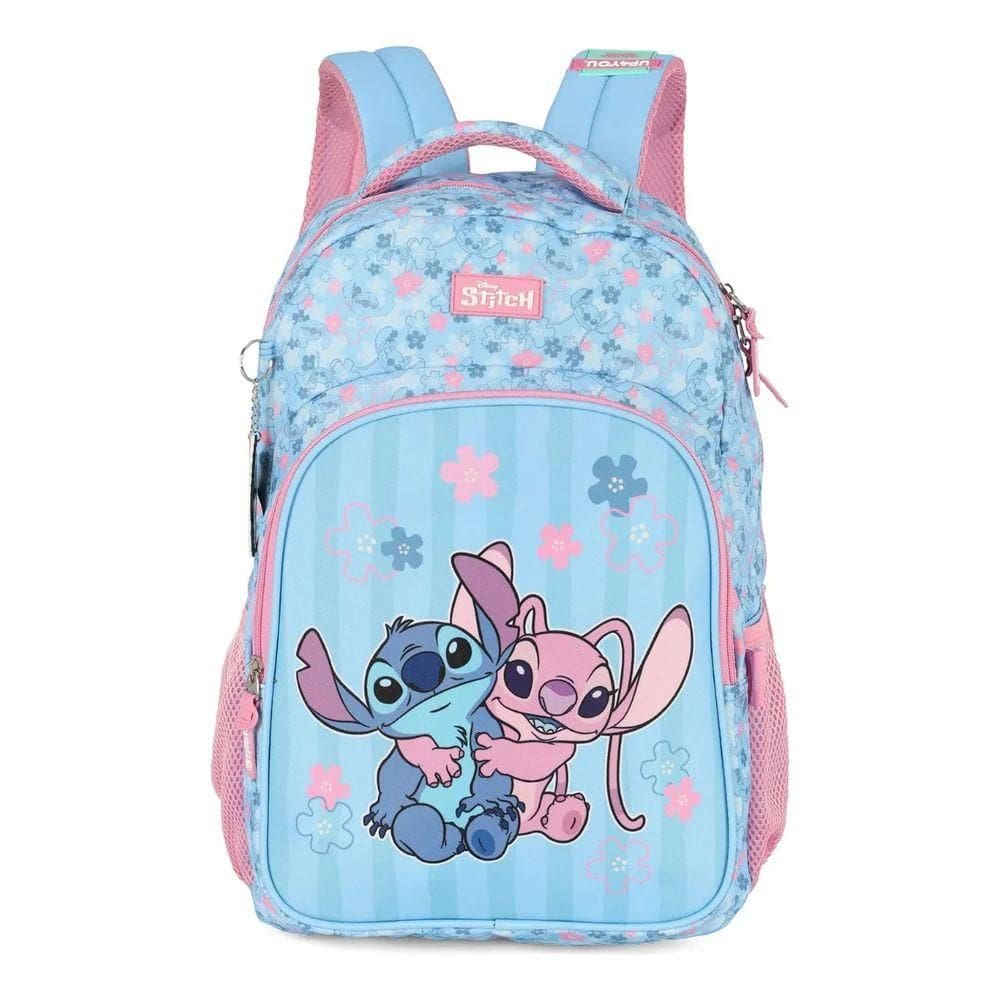 Mochila Stitch e Angel - Azul com Rosa - MS50101SC - LUXCEL