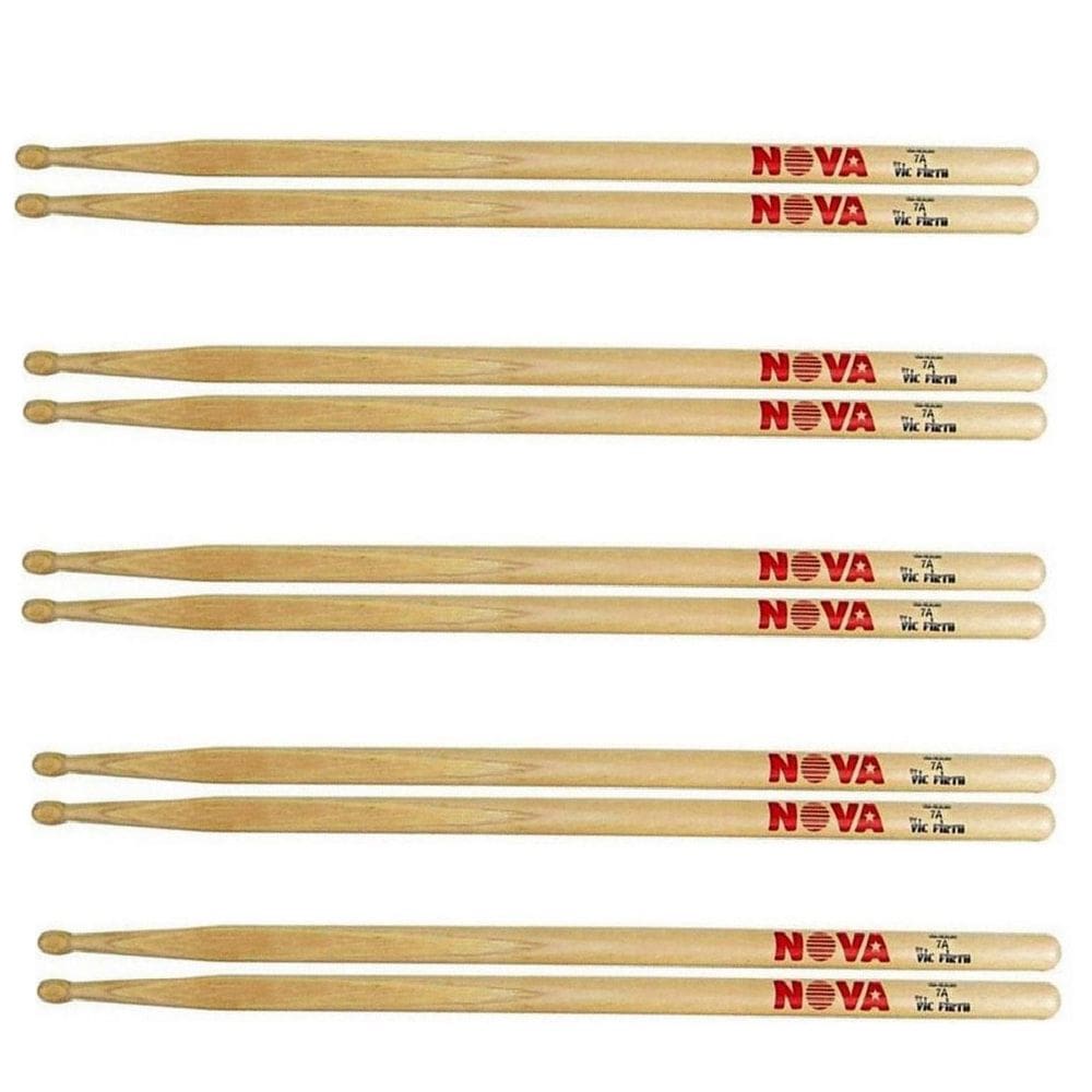 Kit 5 Pares Baquetas Nova 7A Mad Vic Firth Cod6093