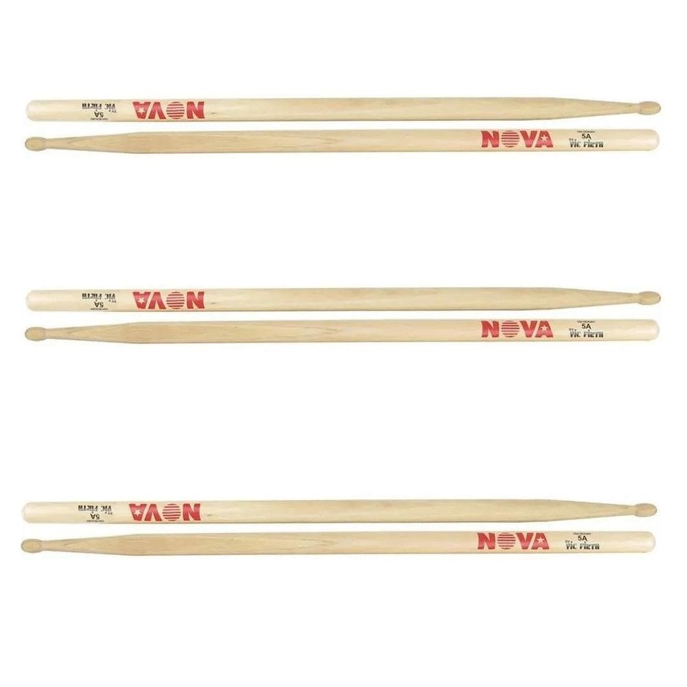 Kit 3 Pares Baquetas Nova 5A Mad Vic Firth Cod6092