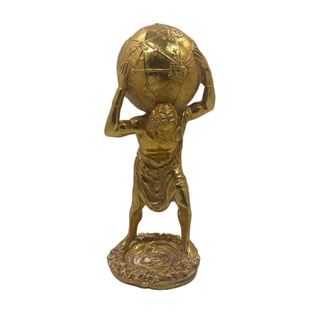 Figura Decorativa Estatueta Atlas Dourado 28 X 14 X 13 Cm