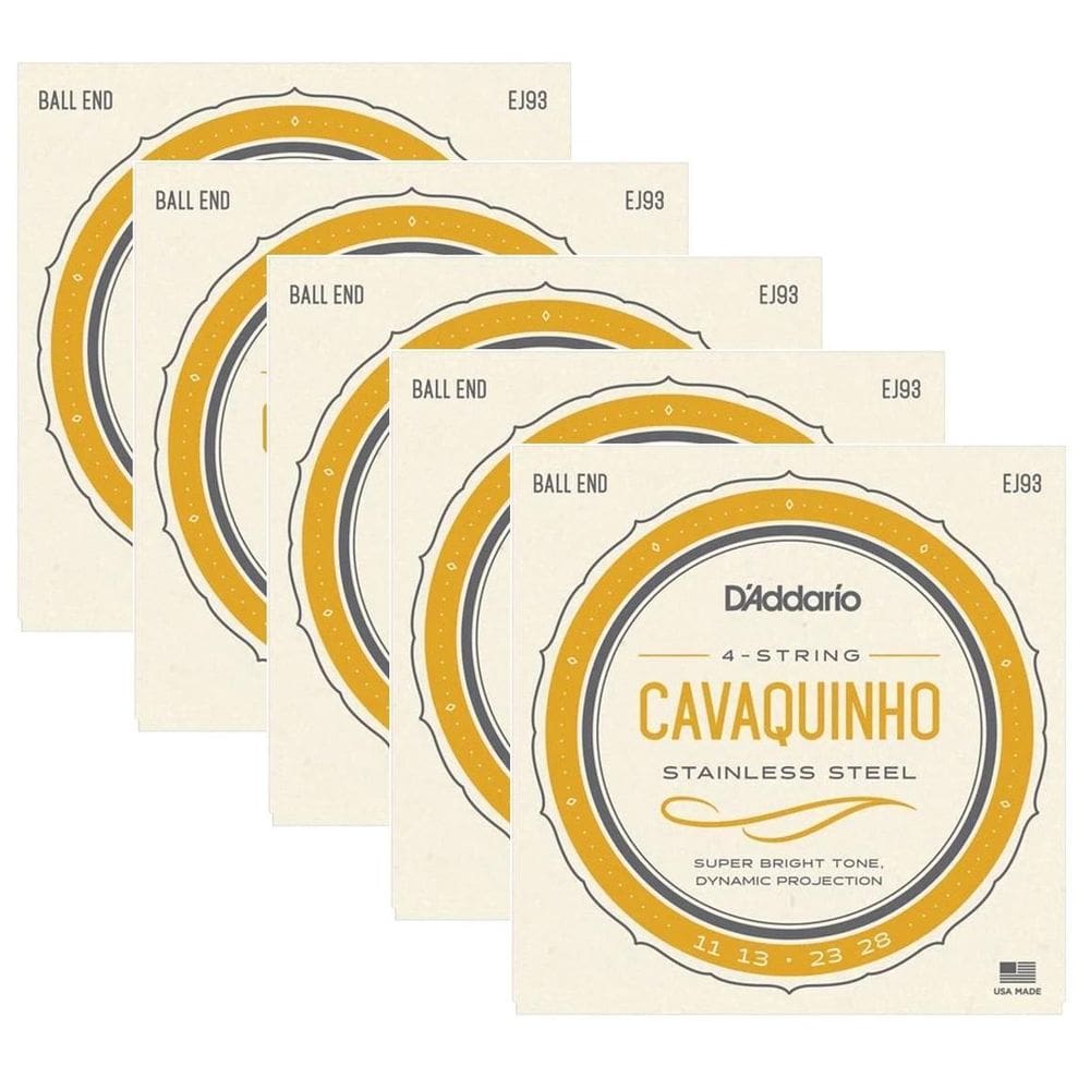 Kit 5 Encordoamentos Cavaco Daddario Ej93