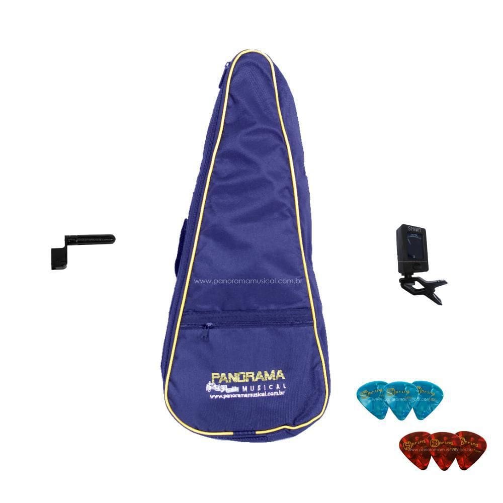 Kit Acessórios Ukulele Soprano Capa + Afinador + Encordoador