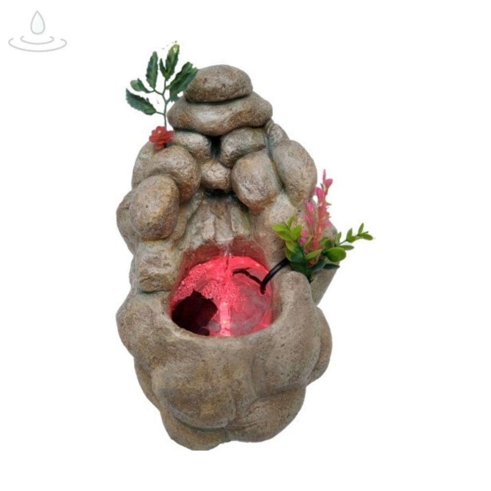 Fonte De Água Decorativa Para Jardim Com Luzes Led Embutida