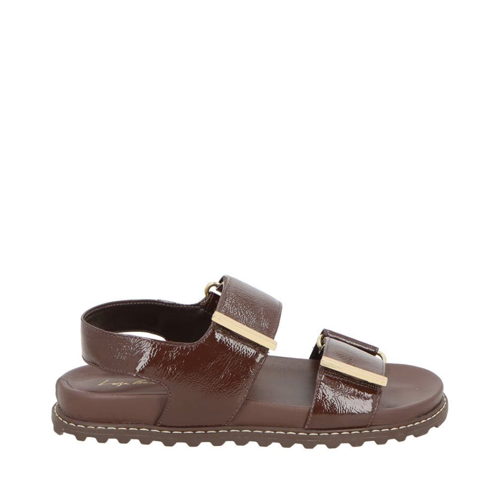 Sandalia Luiza Barcelos Couro Envernizado Solado Tratorado