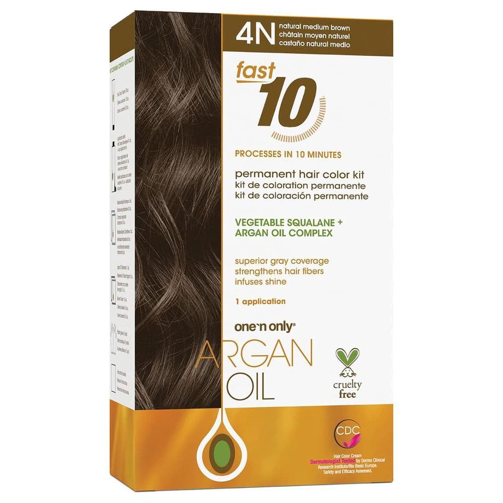 Kit de Tinte Permanente para Cabello One `N Only 4N Castaño Medio Rápido 10