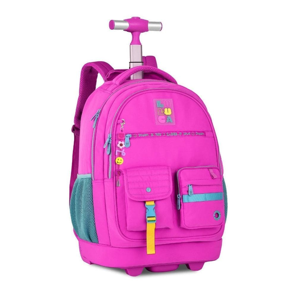 Mochila Rodas Luluca Juvenil Pandinha Escolar Meninas - Rosa