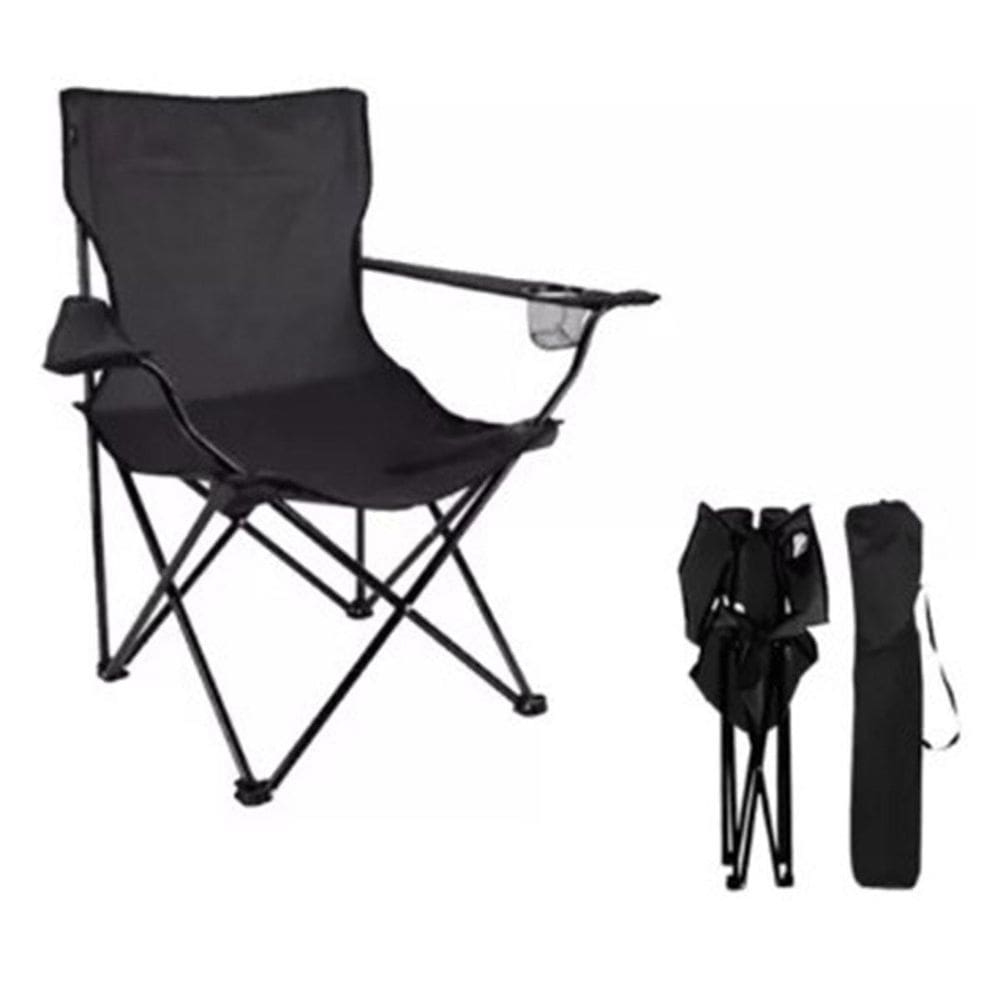 Cadeira Camping Pesca Dobrável - Preto