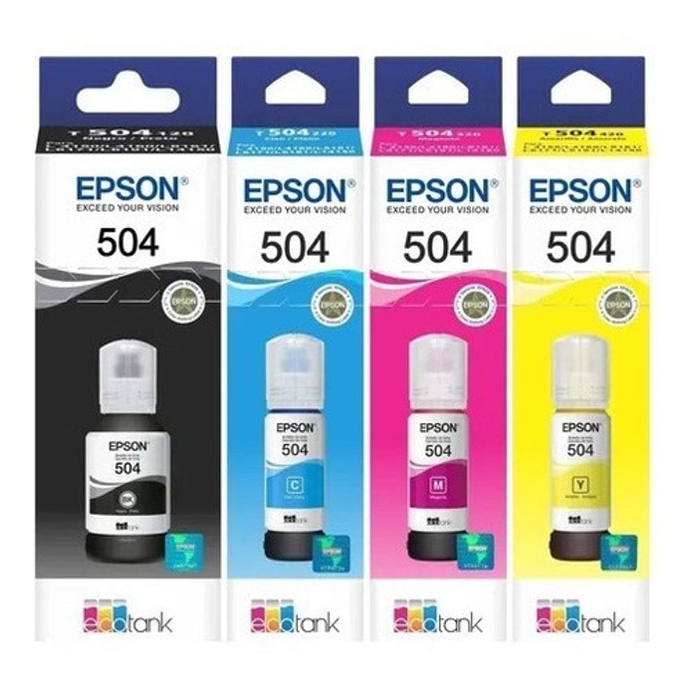 Kit 4 Refil  de Tinta Genuíno L4260 T504 para impressoras L4150 L4160 L6161 L6191 L6171 L6270 L14150