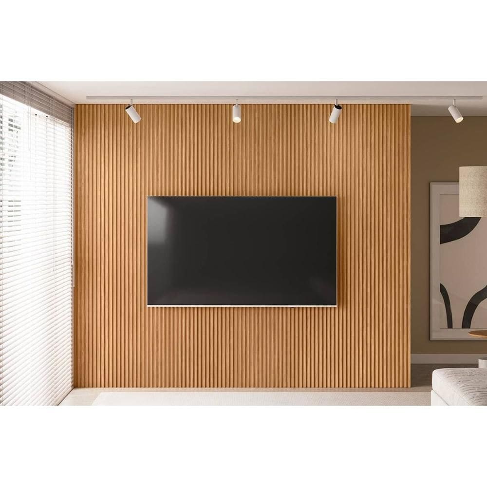 Painel Home p/ TV até 100 Pol Modular 3.0 Ripado 297x250cm Nature Fosco - Linea Brasil