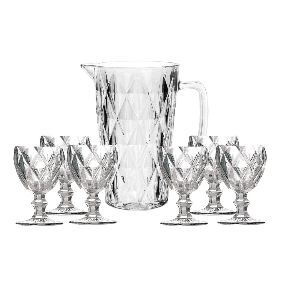 Conjunto de Jarra e 6 Taças Diamante Clear Class Home