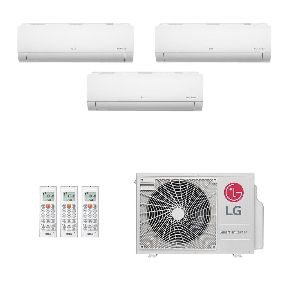 Ar-Condicionado Multi Split Inverter LG 30.000 (2x Evap HW 9.000 + 1x Evap HW 12.000) Só Frio 220V