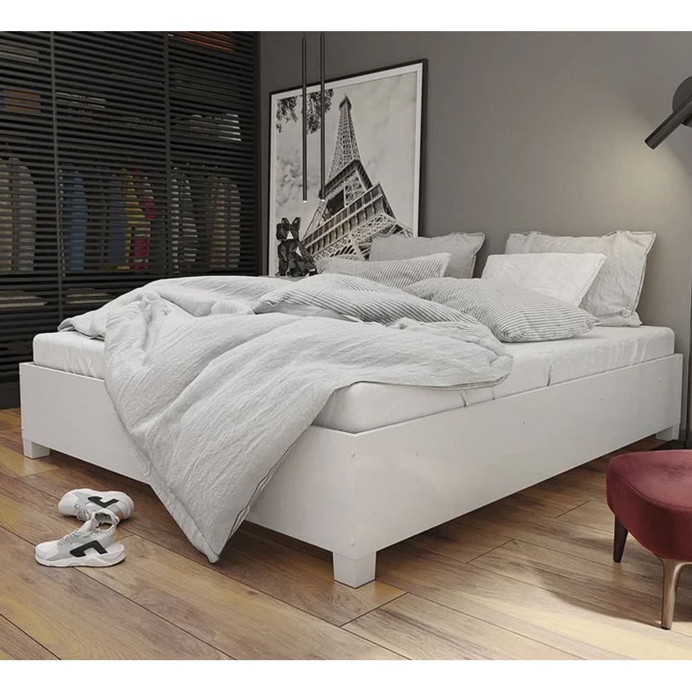 Cama Box Casal Paula Carioca Móvies - Branco