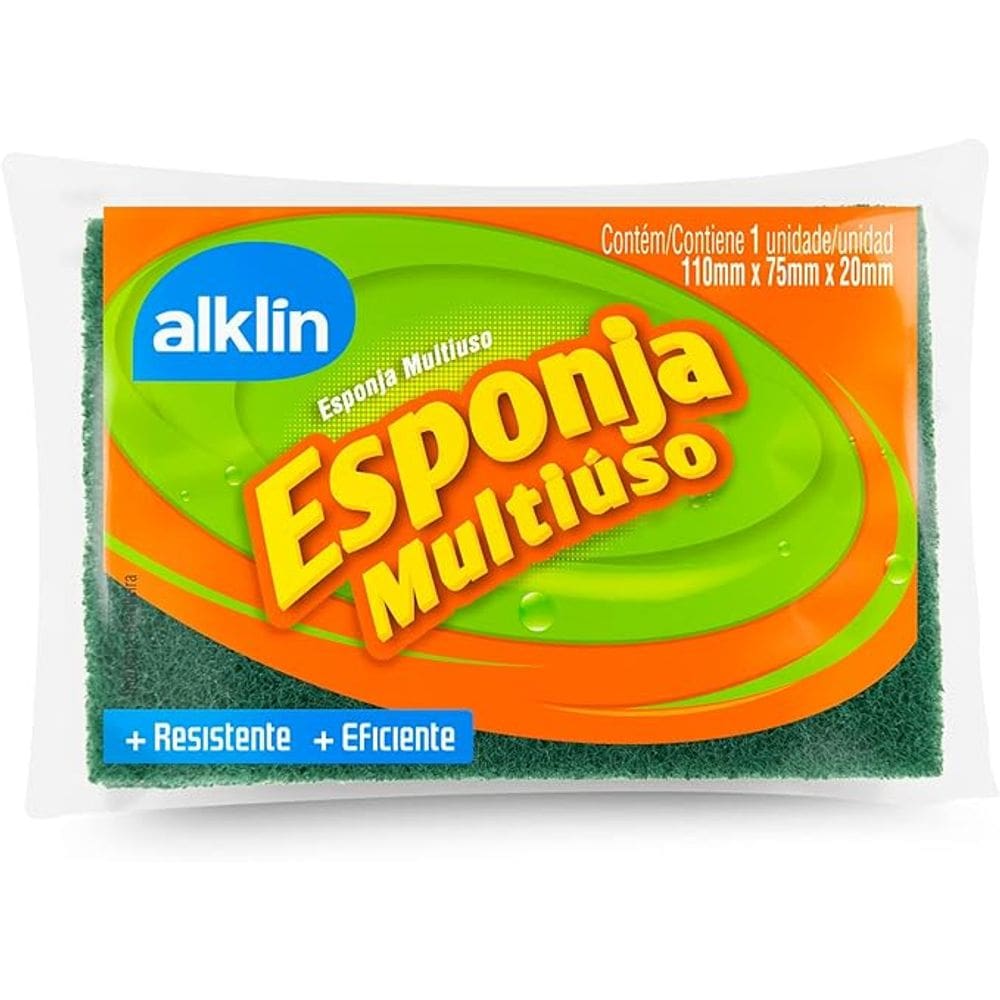 Esponja Multiúso - Abrasivo Dupla face c/ 1 unid., Alklin