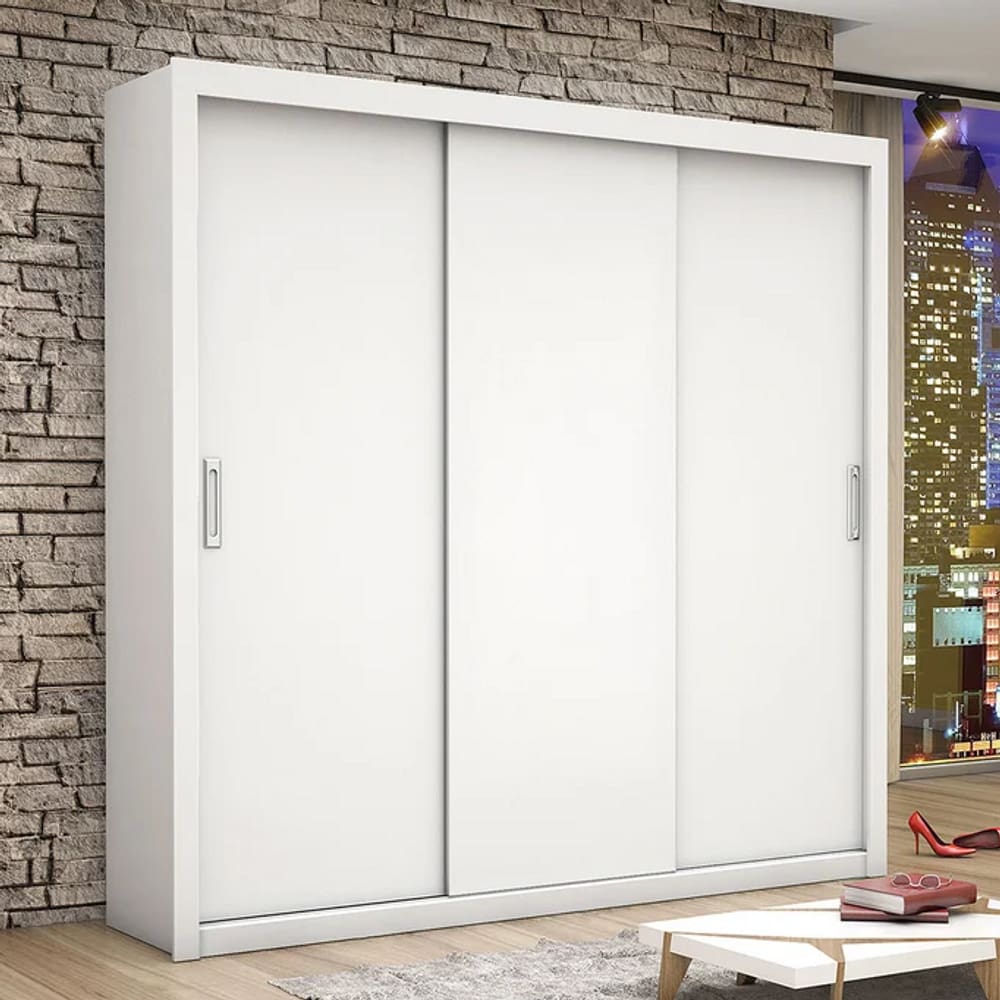 Guarda Roupa Bahia 3 Pts 3 Gavetas Branco - Carioca Móveis