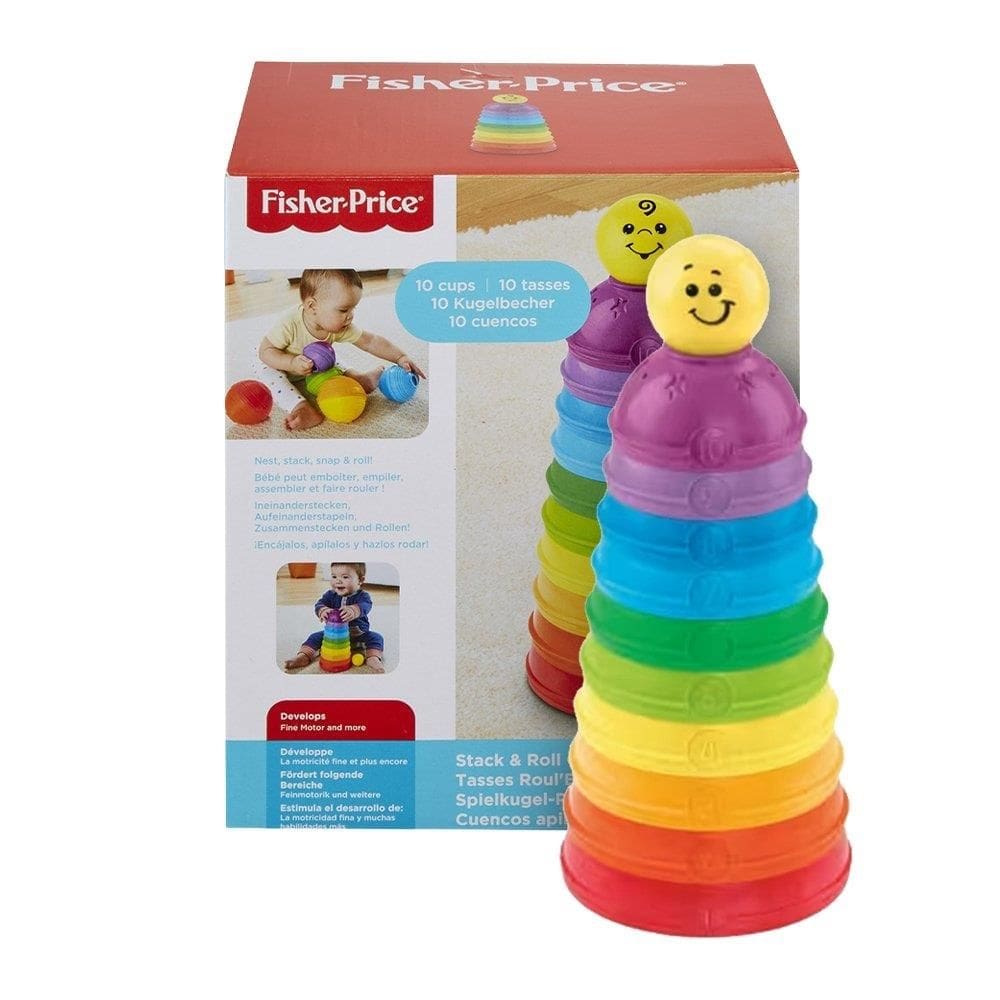 Brinquedo Fisher-Price Potinho para Empilhar e Rolar para Bebês