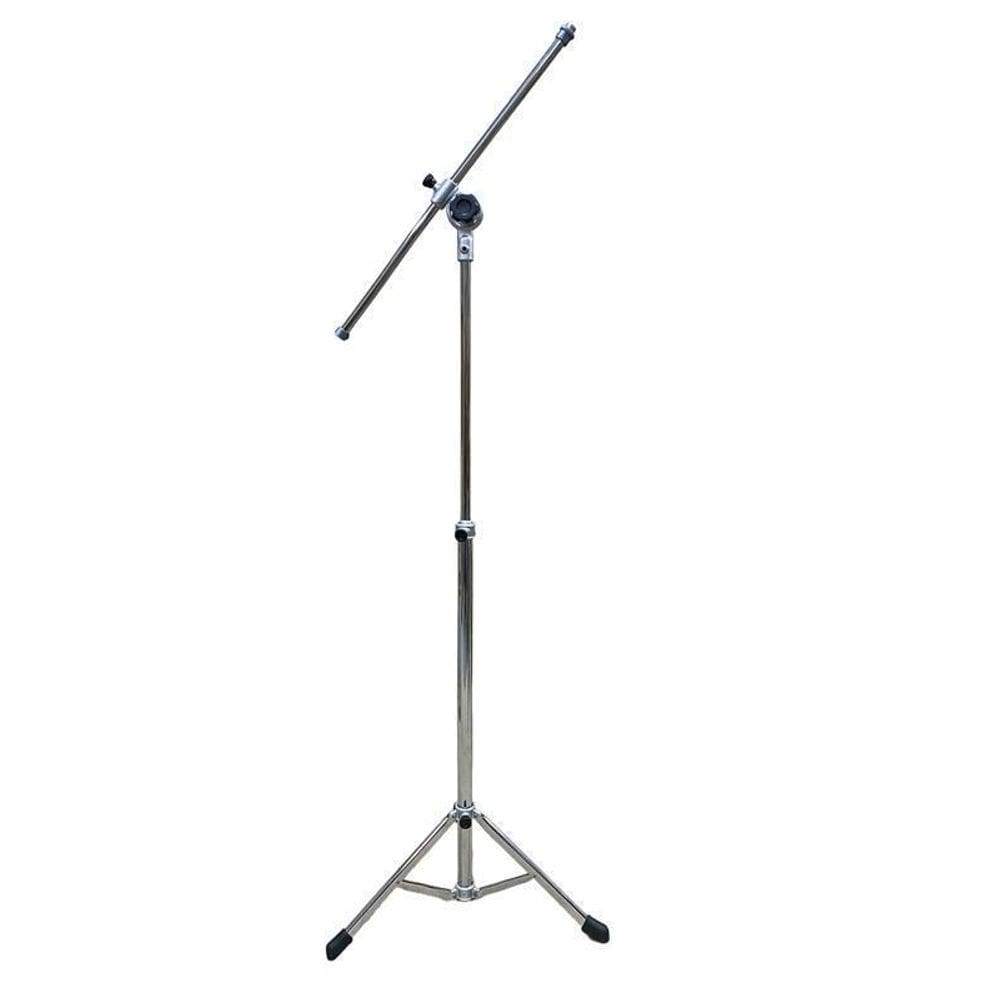 Pedestal Microfone Tripé Girafa Cromado Estúdio Show