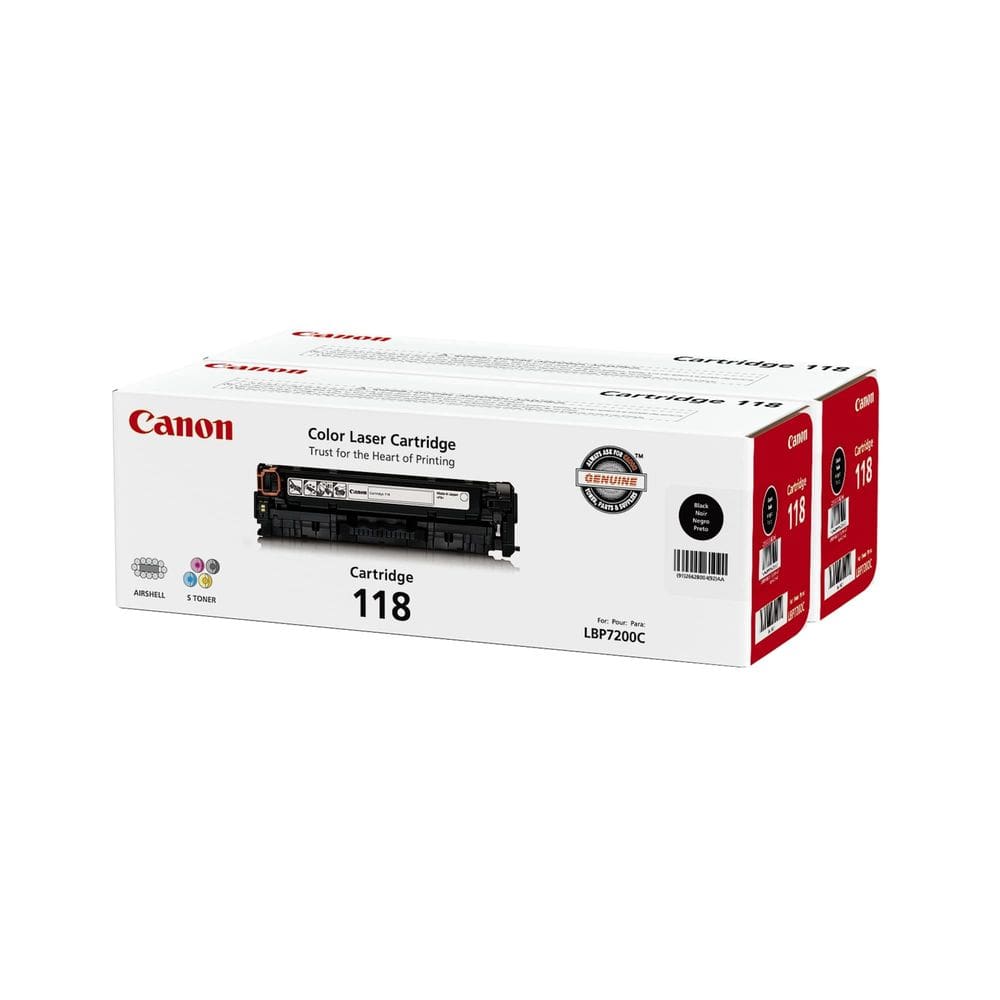 Cartuchos de toner Canon 118 pretos (2662B004AA) pacote de 2