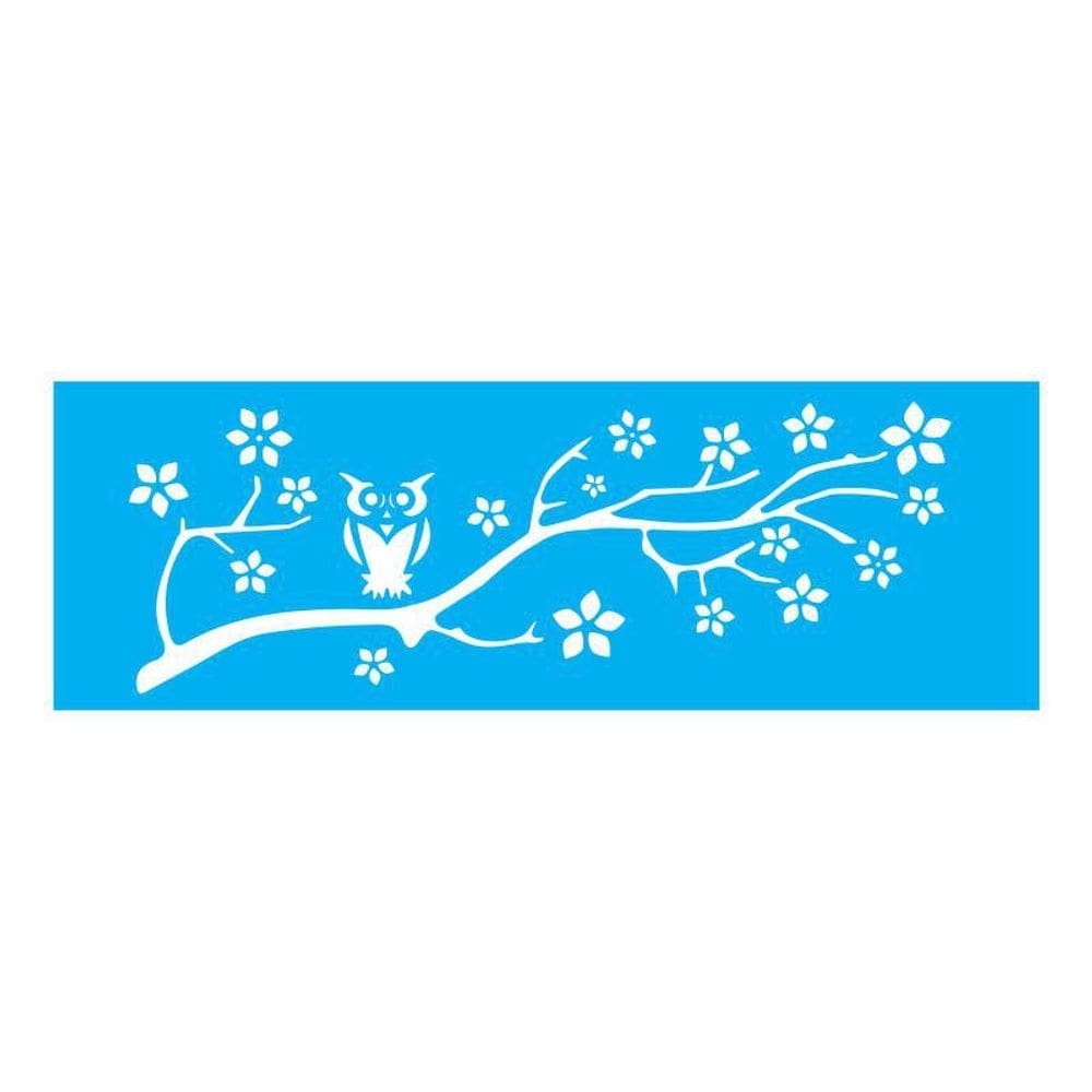 Stencil Tamako Floral Coruja - 10X30Cm - Ref 162
