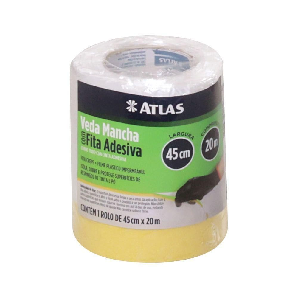 Filme 45cmx20m Veda Mancha Com Fita Crepe - At2220/45 - Pinceis Atlas