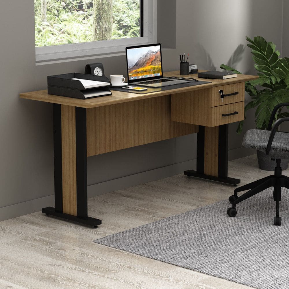 Escrivaninha 2 Gavetas com Chave ME4193 Tecno Mobili