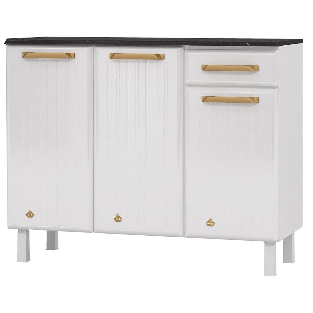 Balcao 3 Portas 1 Gaveta 105cm com Tampo Diamante New Smart Telasul
