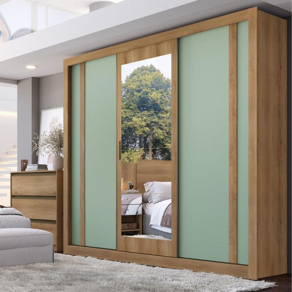 Guarda Roupa Casal com Espelho 3 Portas de Correr Ibiza THB