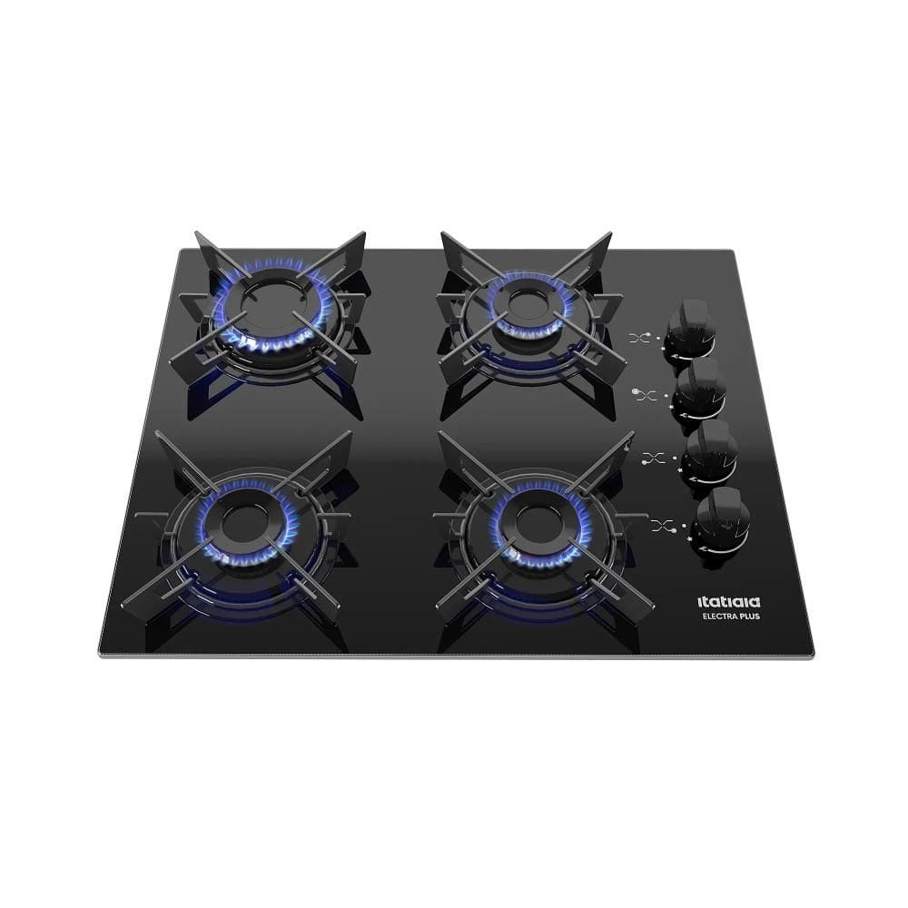 Cooktop 4 Bocas a Gás Itatiaia Electra Plus com Acendimento Automático Bivolt Preto