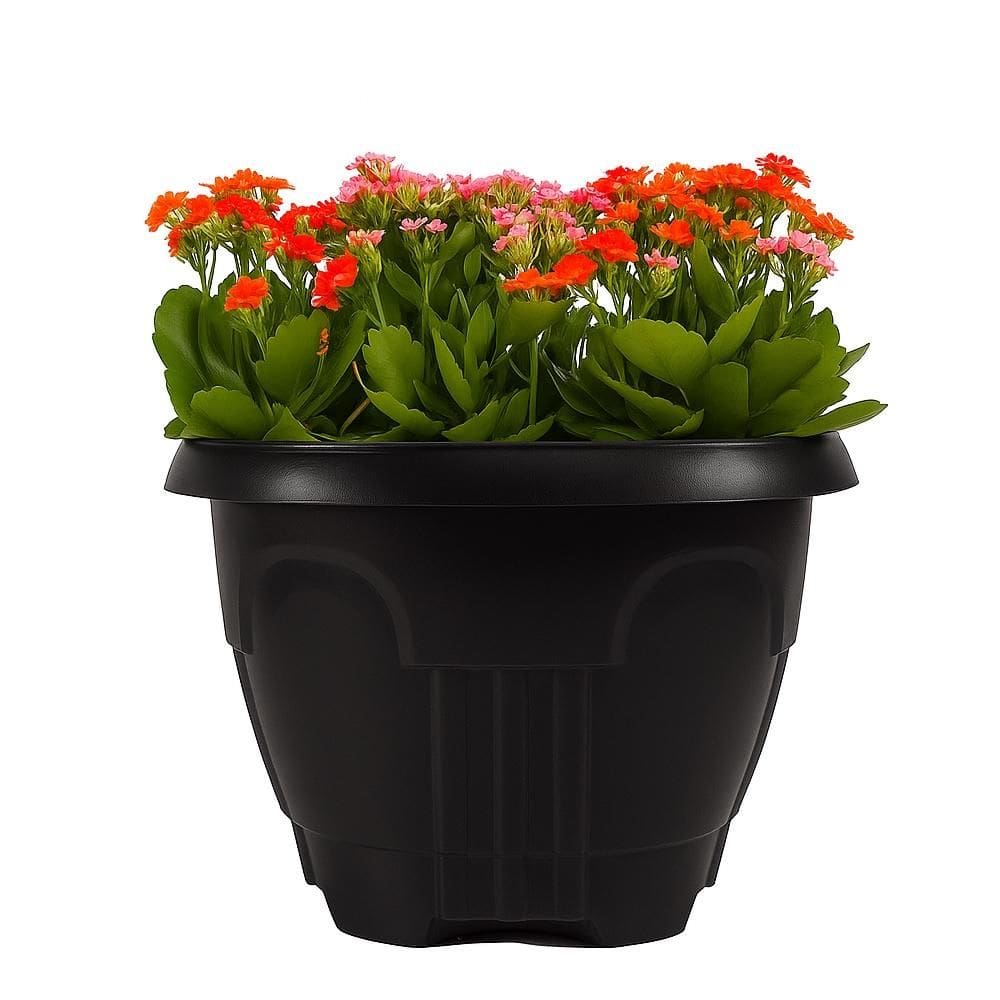 Vaso De Planta Grande Floreira Decorativo 15,5L Gigante Plantar Flores Casa Varanda Entrada Jardim Preto Luxo