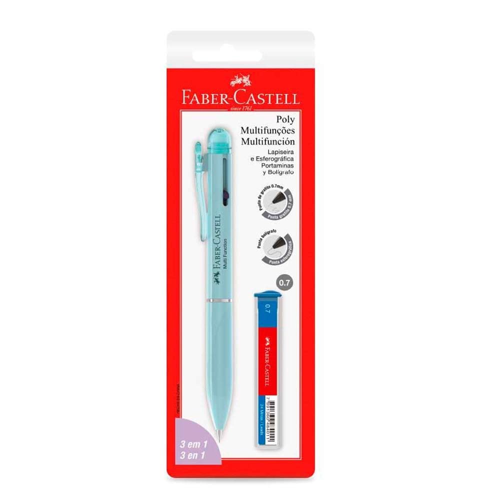 Lapiseira 0.7 e Caneta Esferográfica 3 em 1 Poly Multifunções Faber Castell