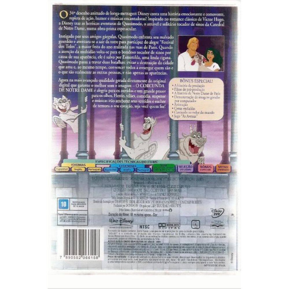 DVD O Corcunda de Notre Dame (Disney) | Casas Bahia