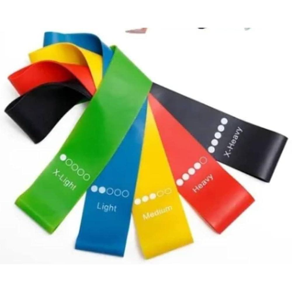 Kit Faixa Alongamento Yoga Pilates - Mini Band Fit 5