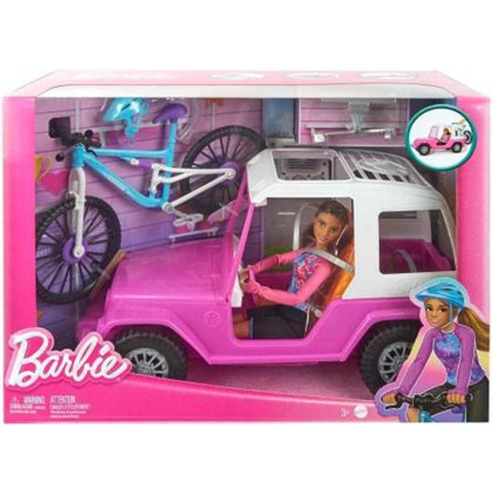 Boneca Barbie Carro Estate Bicicleta Montanha Mattel HKB06