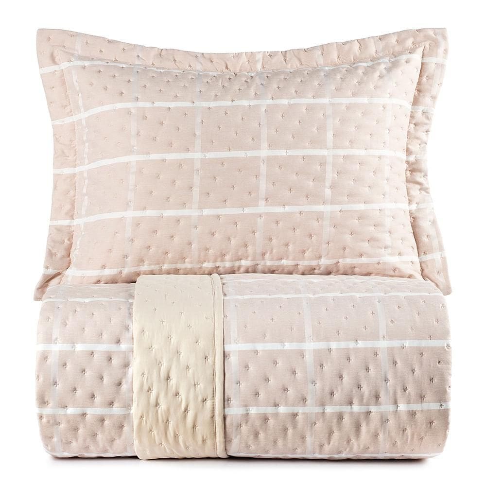 Jogo de Colcha Solteiro 2 Peças Altenburg Ultrawave  Chess Bege