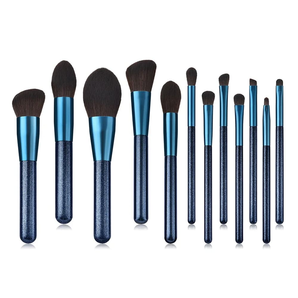 Conjunto de pincéis de maquiagem, 12 peças de pincel de sombra de olhos Blue Blush