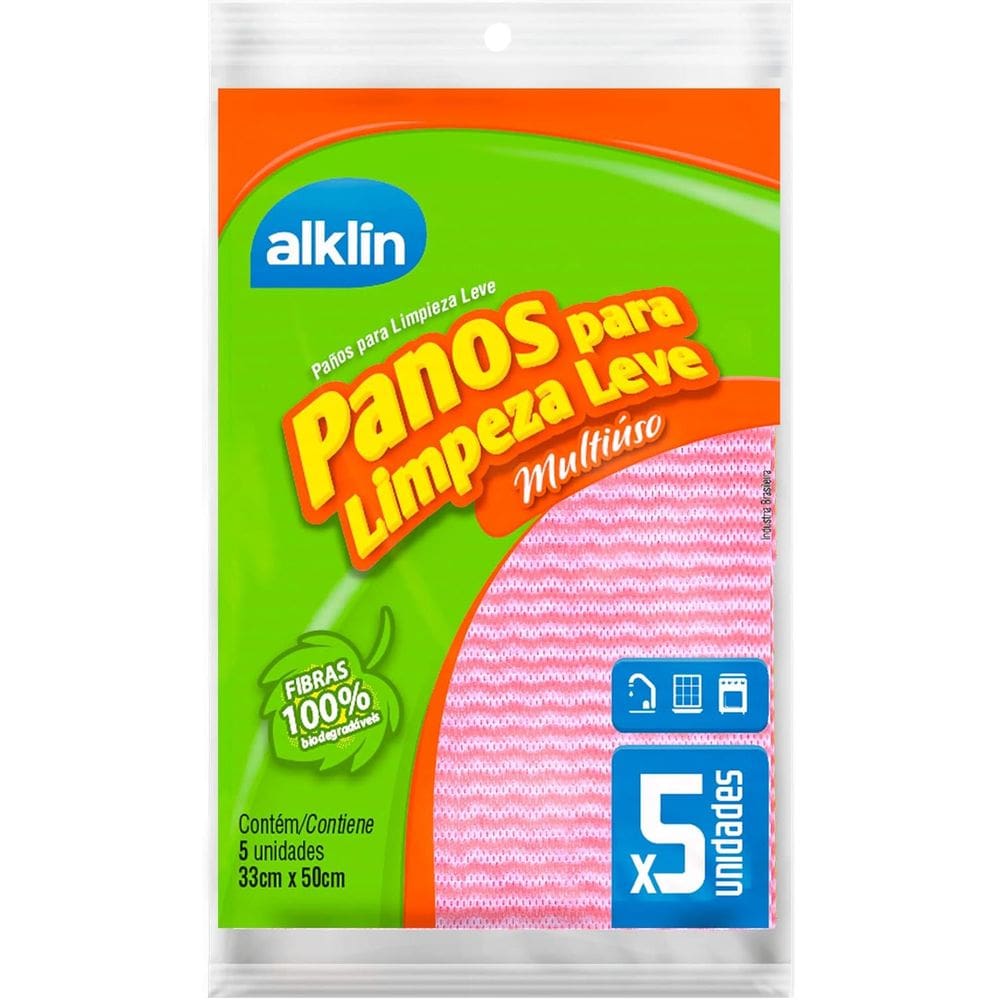 Limpeza Leve 33x50 cm c/ 5 unid., Alklin, Rosa