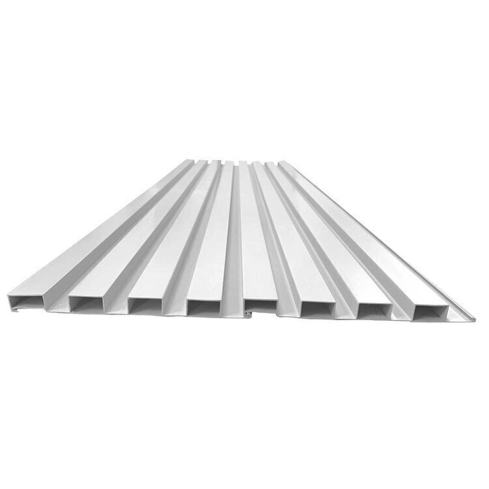 Painel Ripado em Placa 100x0,15cm 3,15m² Pvc e 6 Cantoneiras Branco