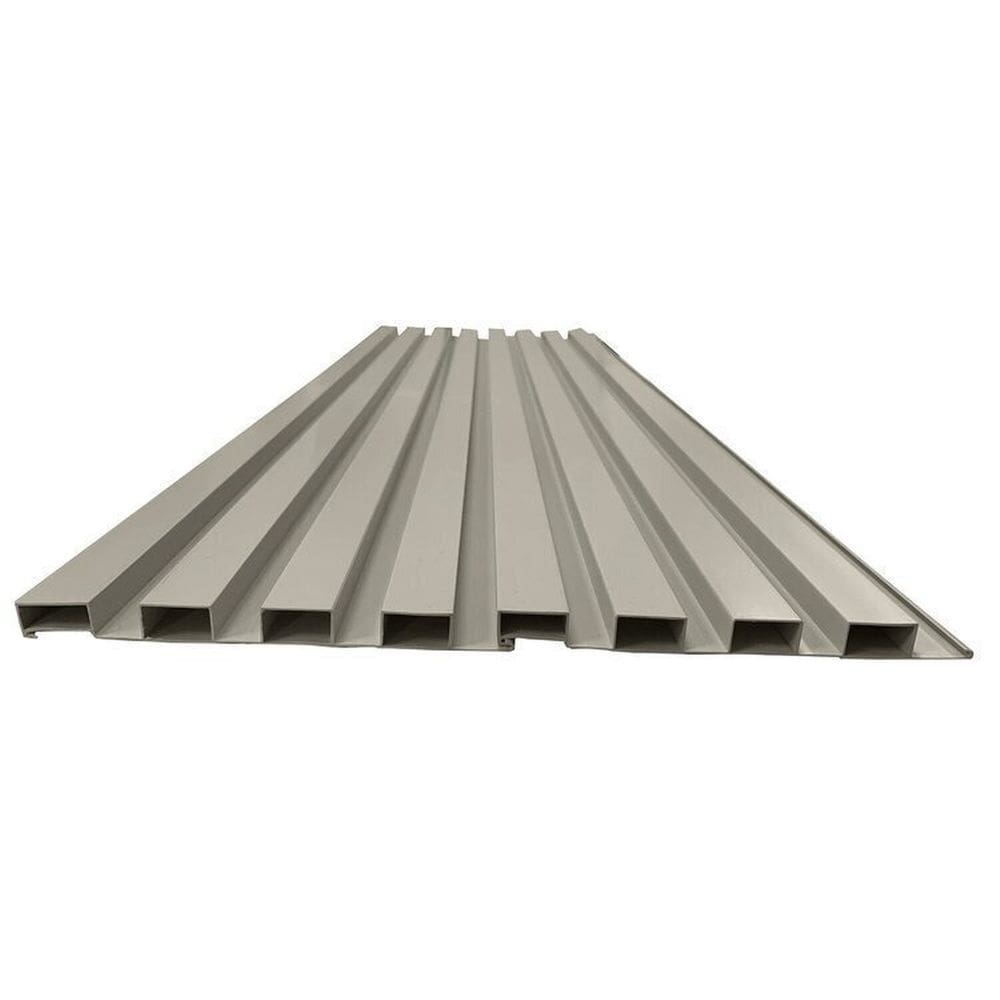 Painel Ripado em Placa 100x0,15cm 3,15m² Pvc e 6 Cantoneiras Cinza