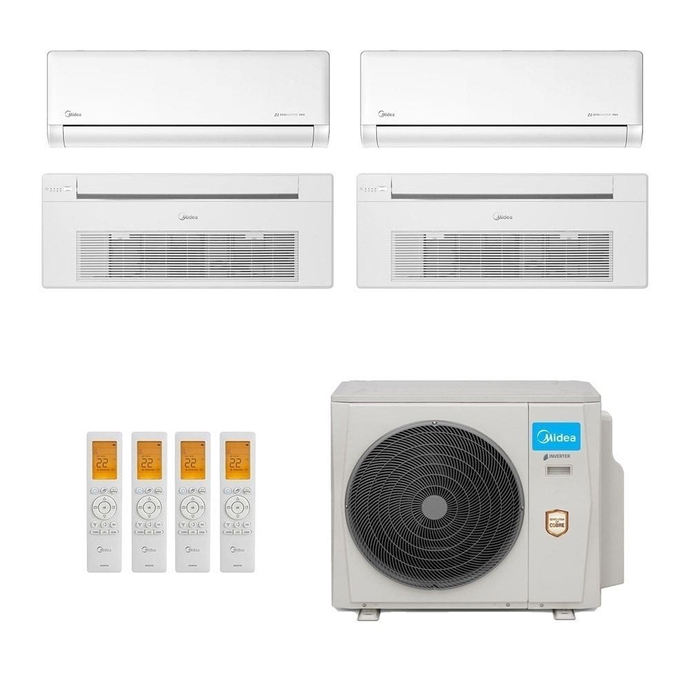 Ar-Condicionado Multi Split Inverter Midea 36.000 (2x HW 9.000 + 1x Cassete 1 Via 12.000 + 1x Cassete 1 Via 18.000) Quente/Frio 220V