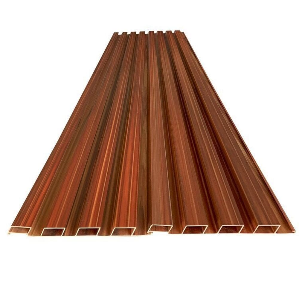 Painel Ripado em Placa 100x0,15cm 3,15m² Pvc + 6 Cantoneiras Vermelho