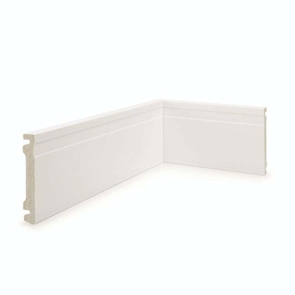 Kit 12m Linear Rodapé de Poliestireno 10cm X 1,5cm X 240cm Frisado Nfr Branco