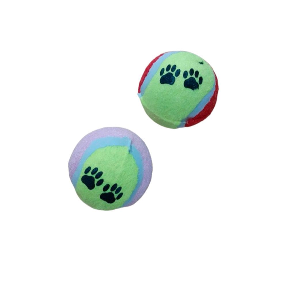 Mordedor Bola Bolinha de Tênis Pet Cão Coloridas Kit 2 Pçs