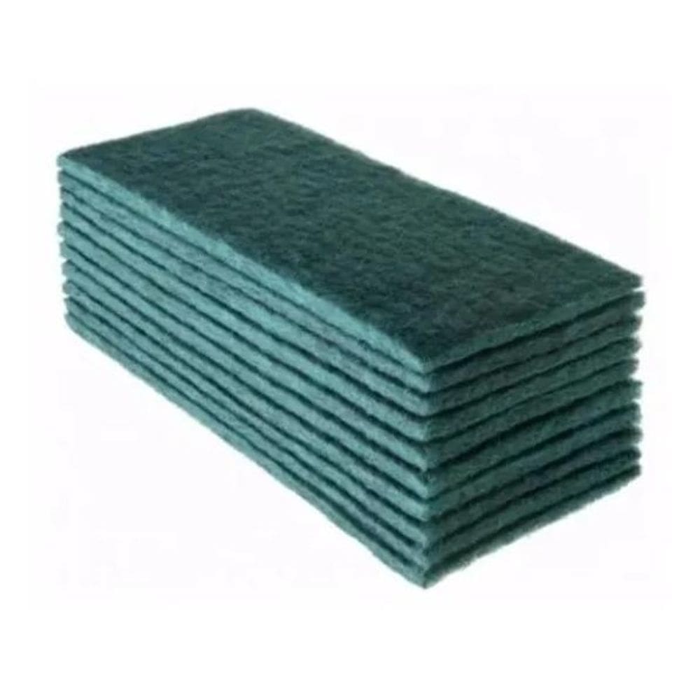 2X Kit 10 Buchas De Fibra Verde Uso Geral Para Limpeza Pesad