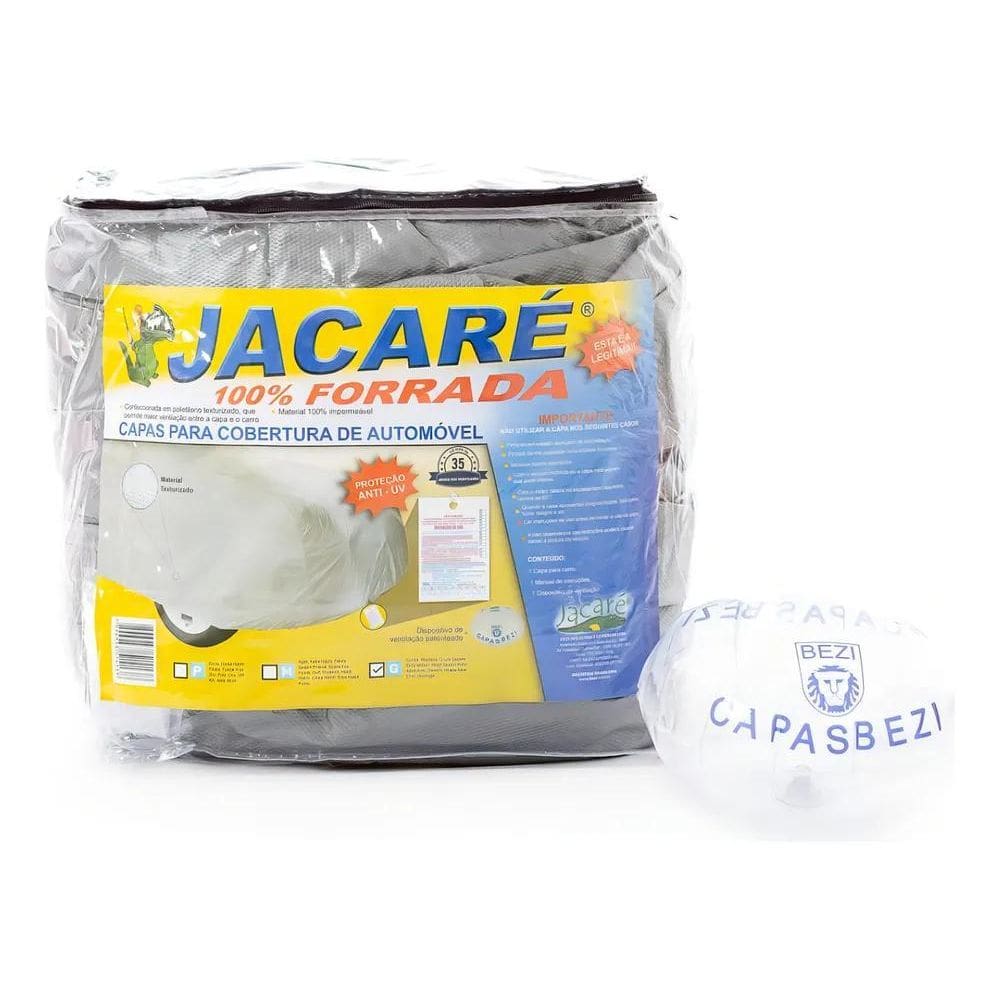 2X Capa De Cobrir Carro Jacaré 100% Forrada G Cinza Bezi