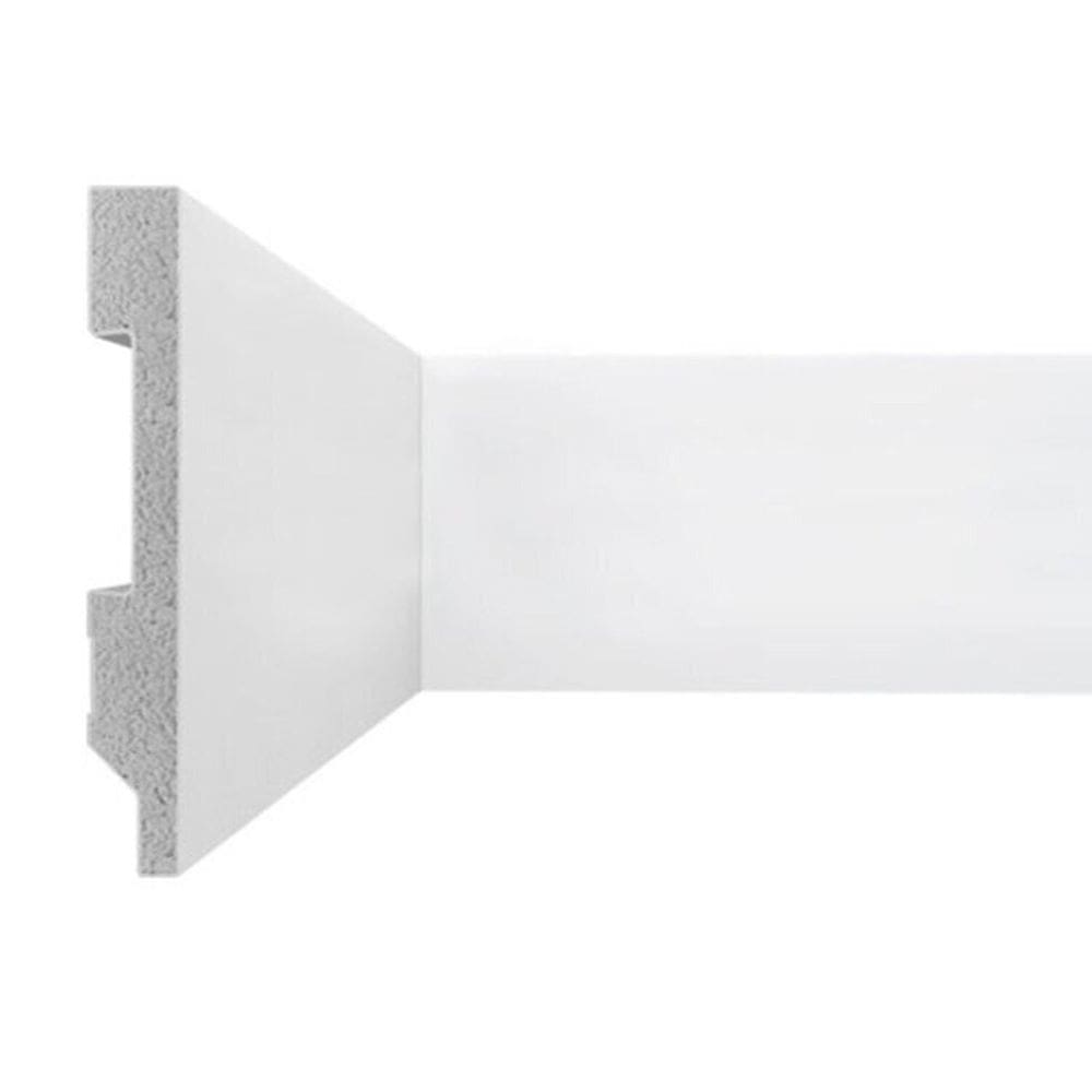 Kit 24 Metros Lineares Rodapé Plus Liso 7 Cm em Poliestireno Floort Branco