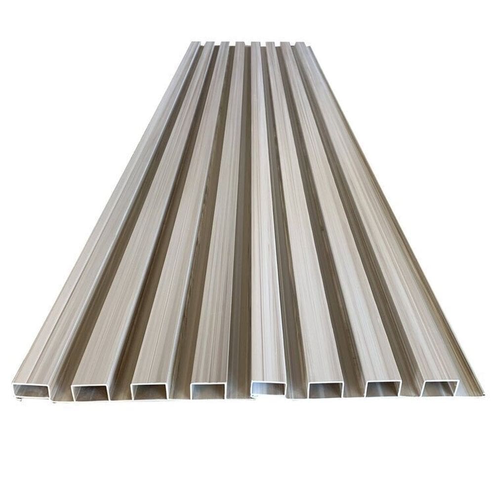 Painel Ripado em Placa 100x0,15cm 10,5m² PVC + 20 cantoneiras Cinza