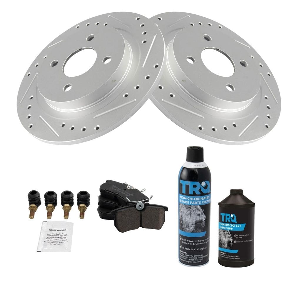 Kit de pastilhas de freio e rotor TRQ Rear Performance para Ford Focus